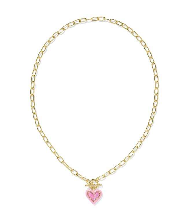 KENDRA SCOTT Ari Heart Enamel Frame Link and Chain Necklace