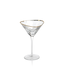 Aperitivo Triangular Martini Glass - Clear with Gold Rim