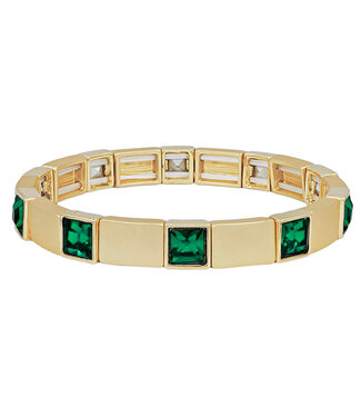Metal & Crystal Stretch Bracelet