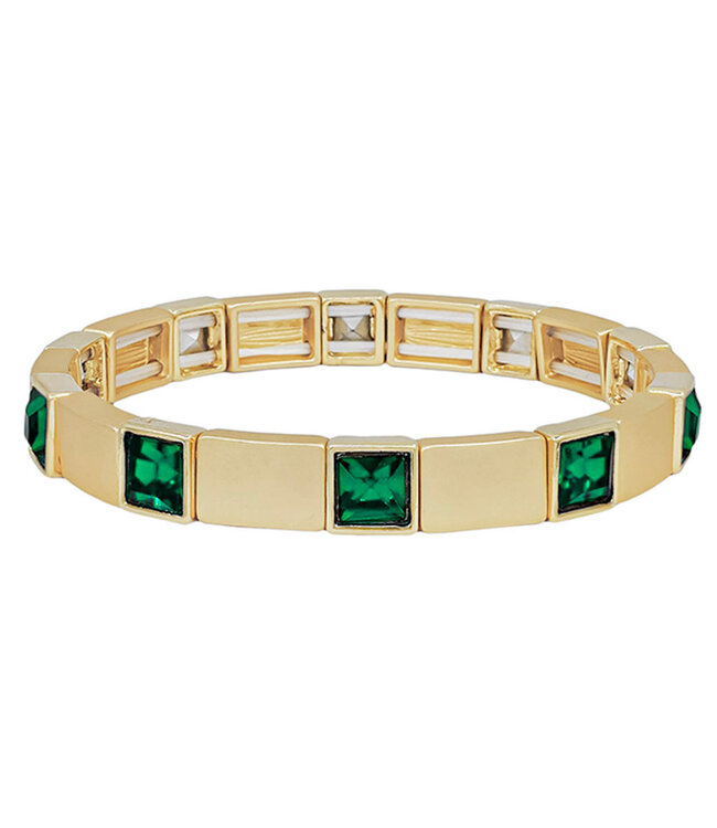 Metal & Crystal Stretch Bracelet