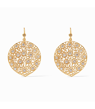 JULIE VOS Peacock Earring Gold - Cubic Zirconia