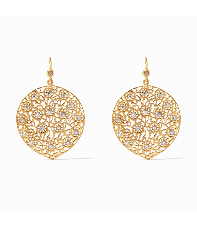 JULIE VOS Peacock Earring Gold - Cubic Zirconia