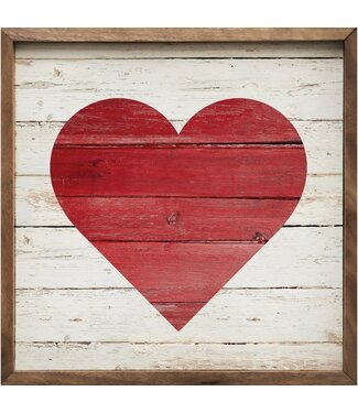 Red Heart On Whitewash