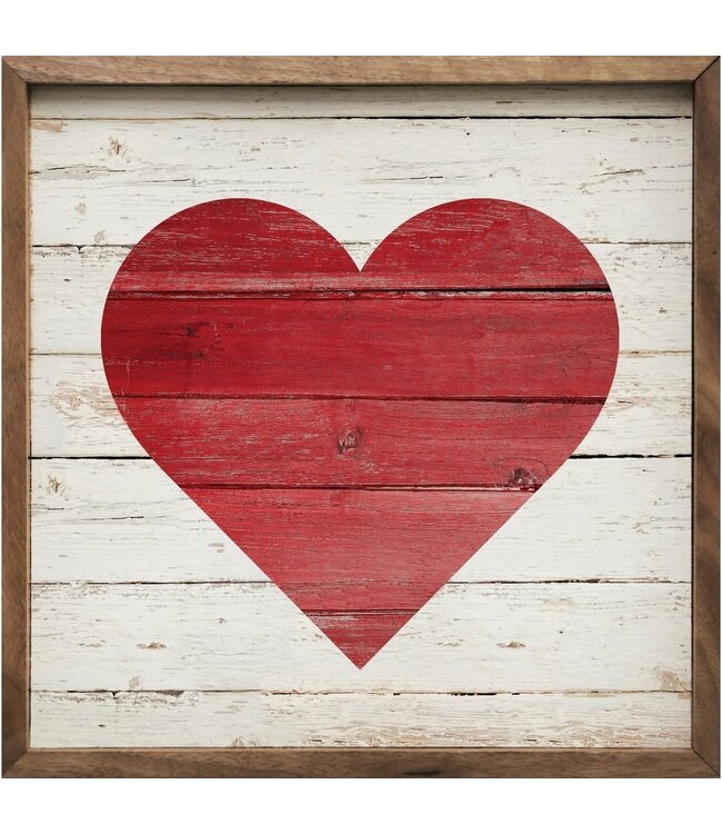 Red Heart On Whitewash