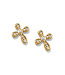BRIGHTON Enchanting Cross Gold Post Earrings