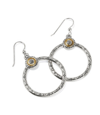 BRIGHTON Mosaic Two Tone French Wire Hoop Earrings