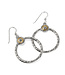 BRIGHTON Mosaic Two Tone French Wire Hoop Earrings