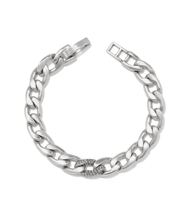 BRIGHTON Cleo Pave Link Silver Bracelet