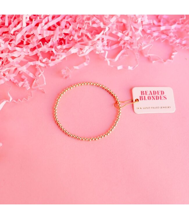 BEADED BLONDES Gold Beaded Bracelet