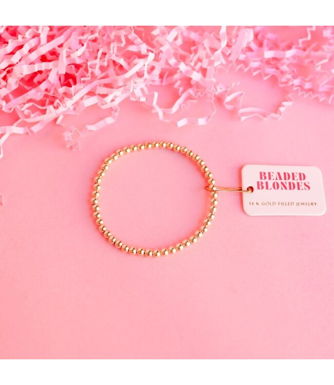BEADED BLONDES Gold Beaded Bracelet