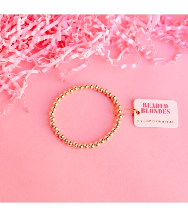 BEADED BLONDES Gold Beaded Bracelet