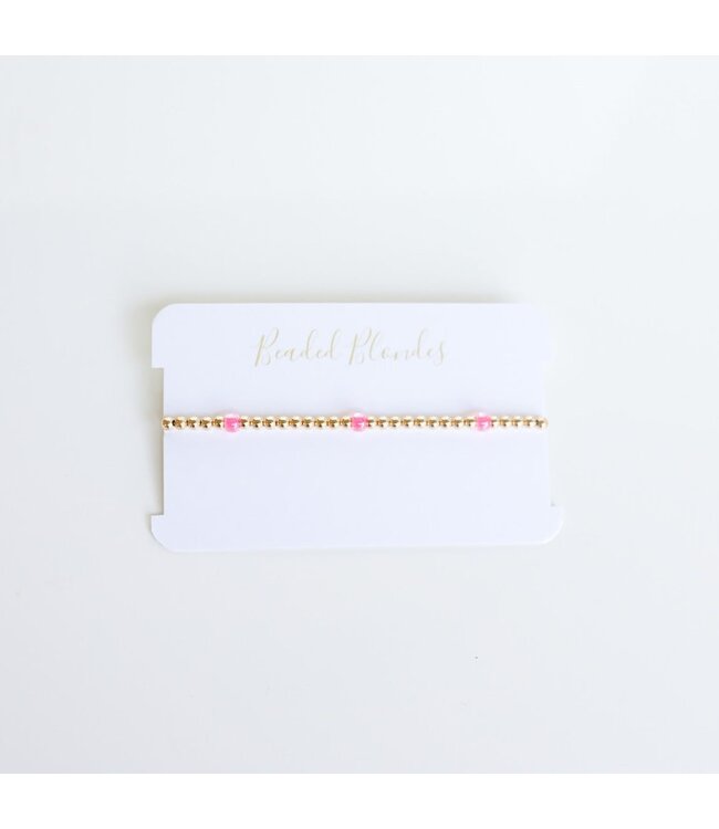 BEADED BLONDES 6.75" Hot Pink Poppi Bracelet