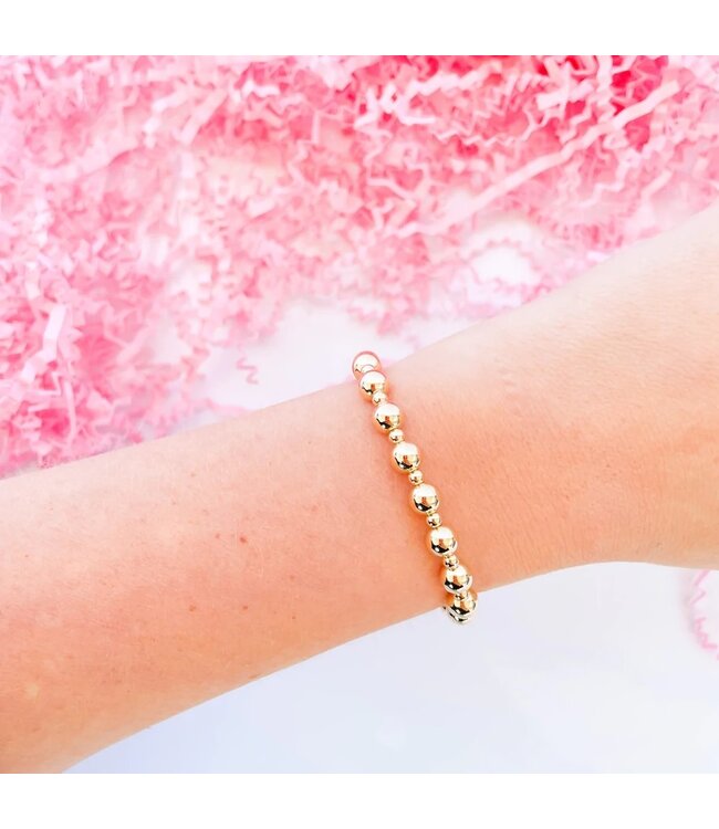 BEADED BLONDES 6.75" Katy Bracelet in Gold