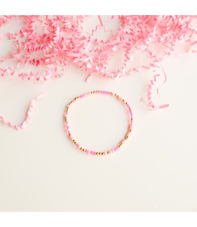 BEADED BLONDES Pink Sprinkle Bracelet