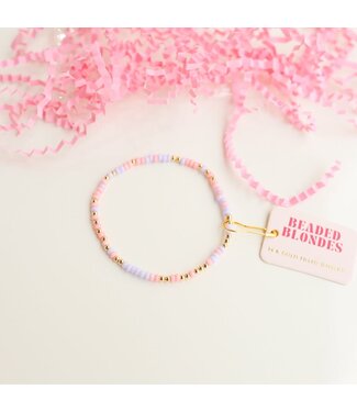 BEADED BLONDES Pink and Light Purple Sprinkle Bracelet