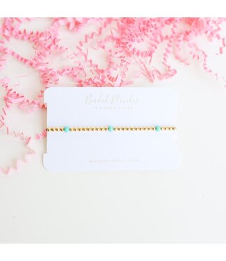 BEADED BLONDES Poppi Bracelet in Turquoise