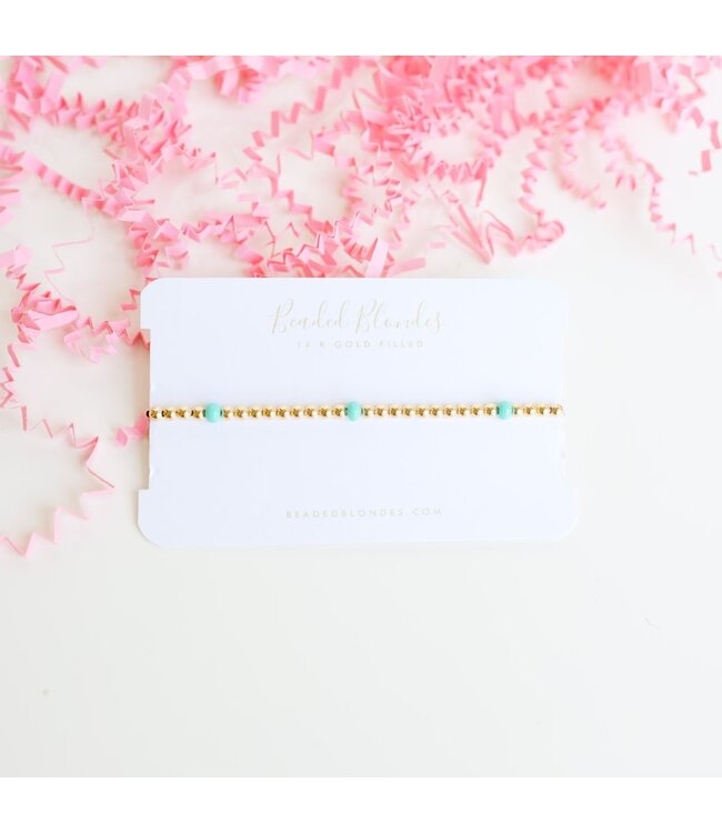 BEADED BLONDES Poppi Bracelet in Turquoise
