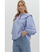 Valerie Solid 3/4 Sleeve V Neck Top