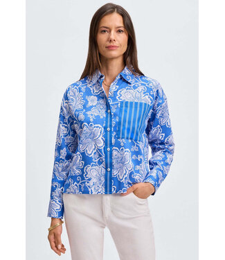 Marina No Iron Woodblock Floral Long Sleeve Shirt