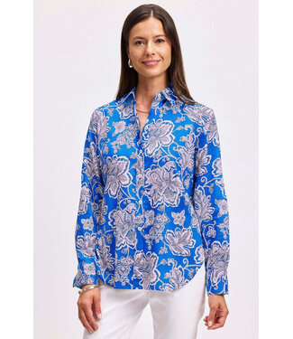 Meghan No Iron Woodblock Floral Long Sleeve Shirt