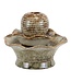 Brown Tiered Ball Garden Water Fountain With Pump