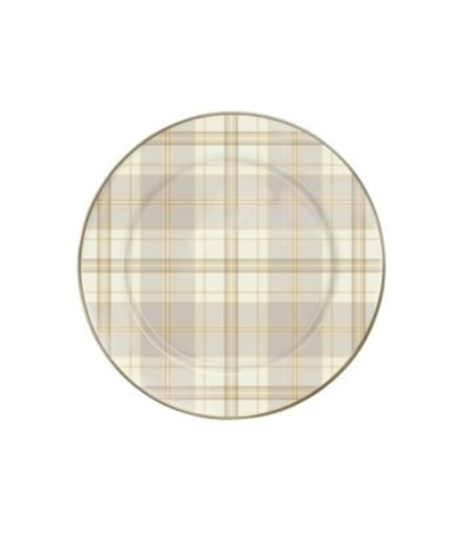 MACKENZIE CHILDS Tartan Latte Dinner Plate