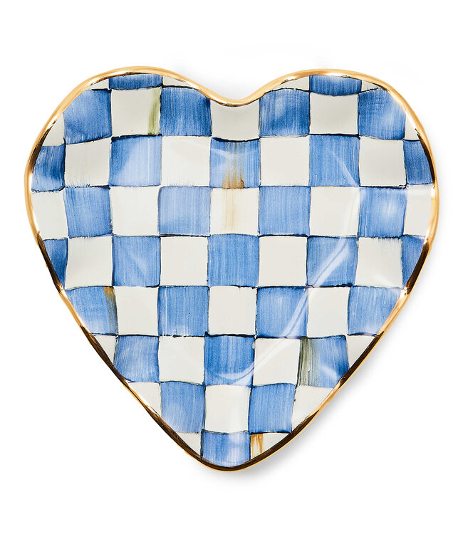 MACKENZIE CHILDS Royal Check Fluted Heart Plate