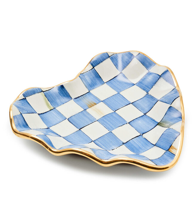 MACKENZIE CHILDS Royal Check Fluted Heart Plate