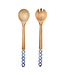 MACKENZIE CHILDS Royal Check Wood Salad Servers