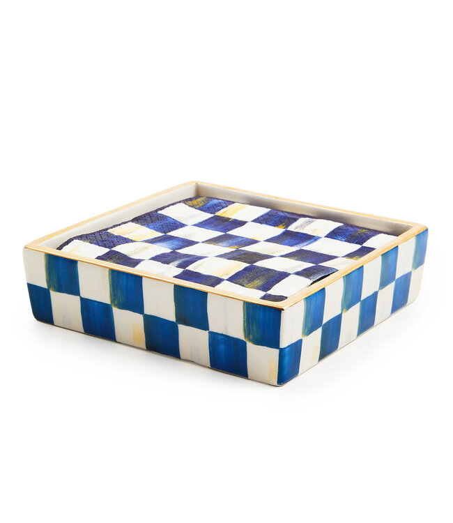 MACKENZIE CHILDS Royal Check Cocktail Napkin Holder