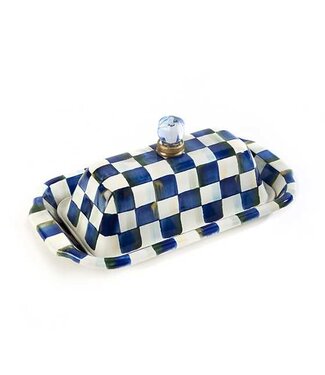 MACKENZIE CHILDS Royal Check Enamel Butter Box