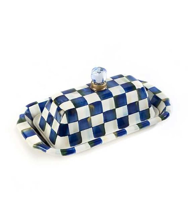 MACKENZIE CHILDS Royal Check Enamel Butter Box