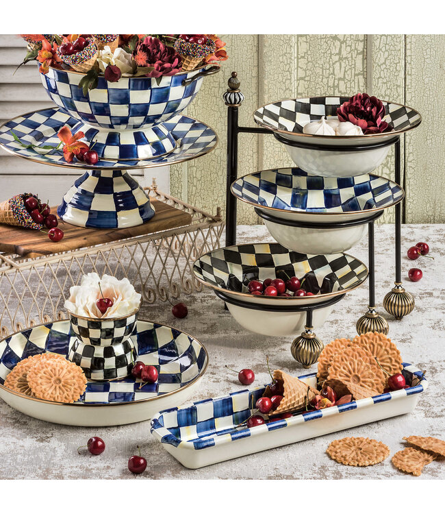 MACKENZIE CHILDS Royal Check Serving Bowl