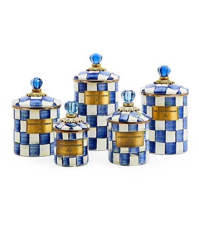 MACKENZIE CHILDS Royal Check Canister- Medium