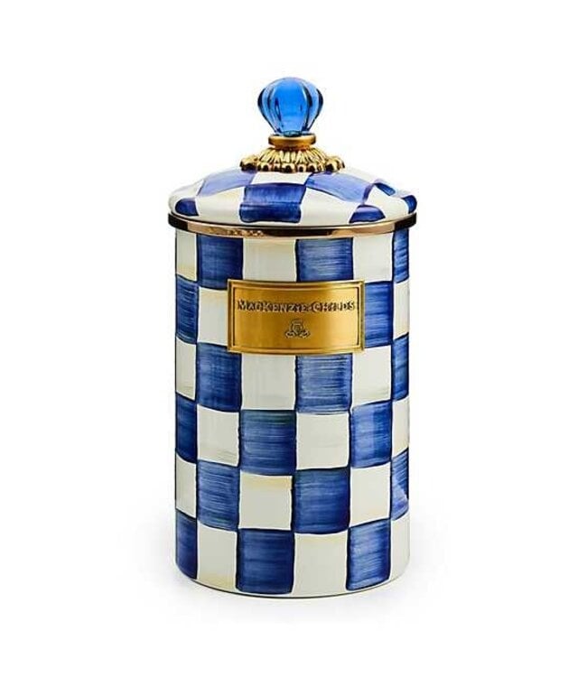 MACKENZIE CHILDS Royal Check Enamel Canister - Large