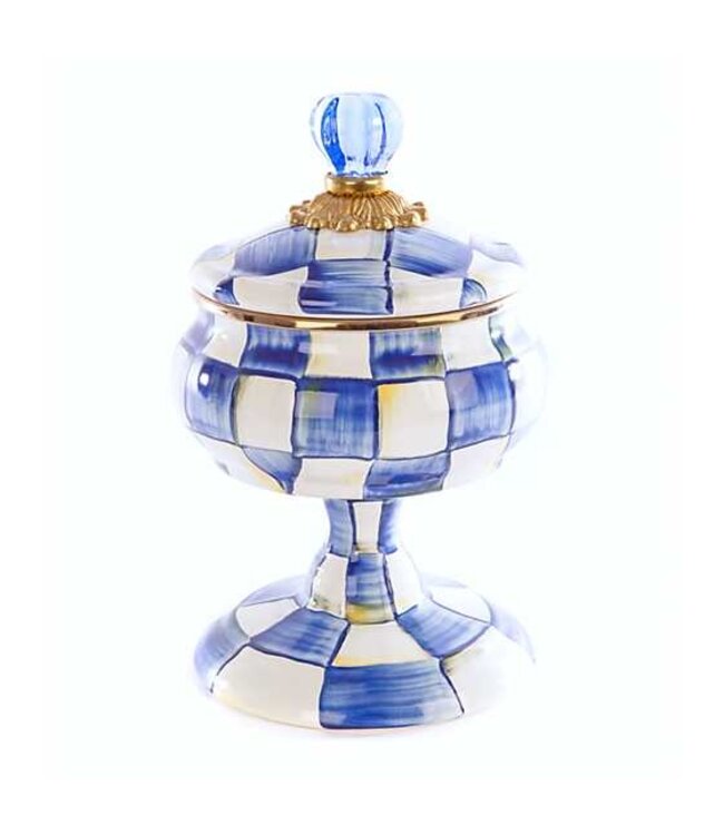 MACKENZIE CHILDS Royal Check Enamel Curiosity Pot