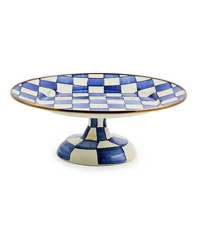 MACKENZIE CHILDS Royal Check Small Pedestal Platter