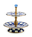 MACKENZIE CHILDS Royal Check Two Tier Sweet Stand