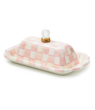 MACKENZIE CHILDS Rosy Check Butter Box