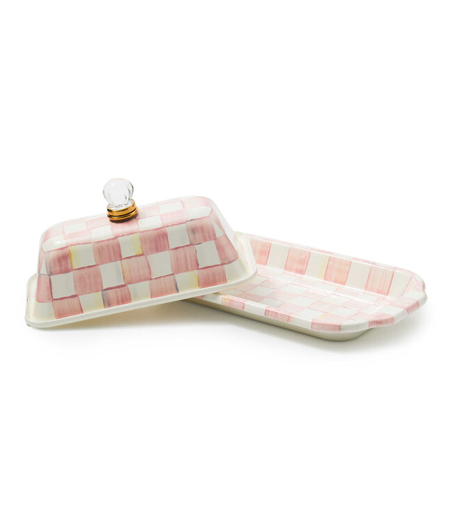 MACKENZIE CHILDS Rosy Check Butter Box