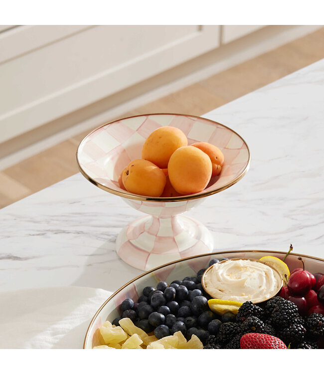 MACKENZIE CHILDS Rosy Check Small Compote