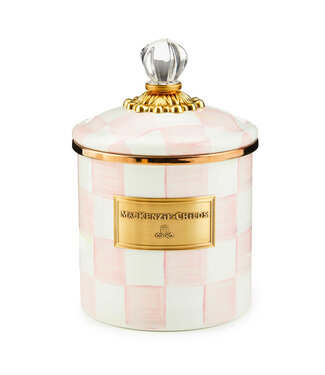 MACKENZIE CHILDS Rosy Check Enamel Canister Small