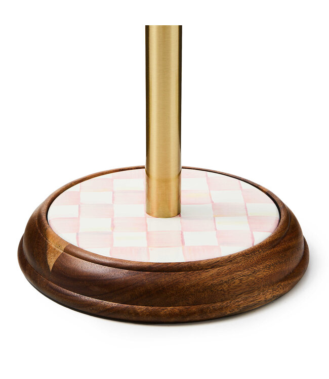 MACKENZIE CHILDS Rosy Check Wood Paper Towel Holder