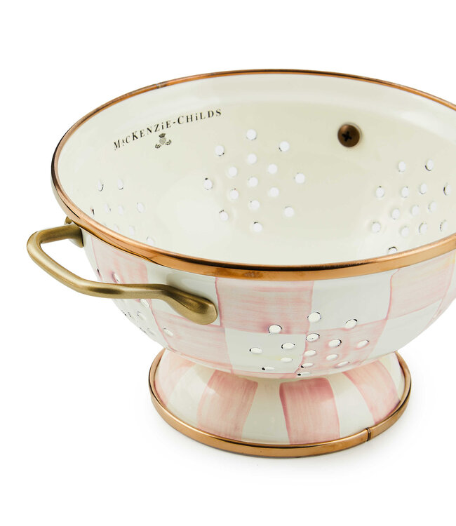 MACKENZIE CHILDS Rosy Check Enamel Colander - Small