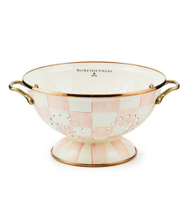 MACKENZIE CHILDS Rosy Check Large Colander