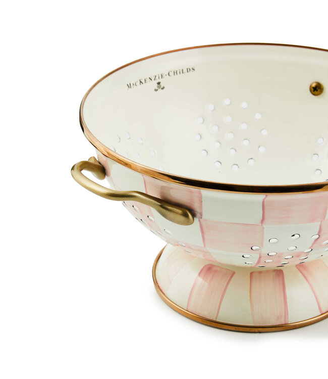 MACKENZIE CHILDS Rosy Check Large Colander