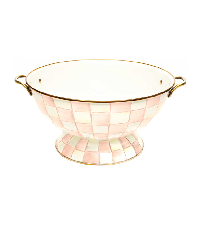 MACKENZIE CHILDS Rosy Check Enamel Everything Bowl