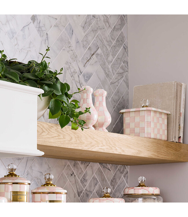 MACKENZIE CHILDS Rosy Check Large Salt & Pepper Shakers