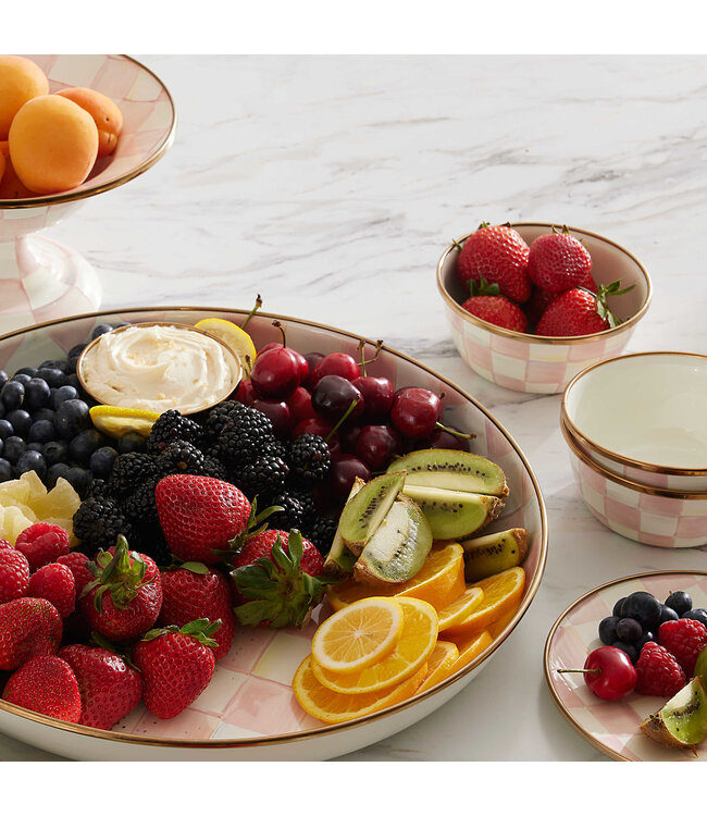 MACKENZIE CHILDS Rosy Check Pinch Bowl