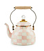 MACKENZIE CHILDS Rosy Check Enamel Tea Kettle - 2 Quart